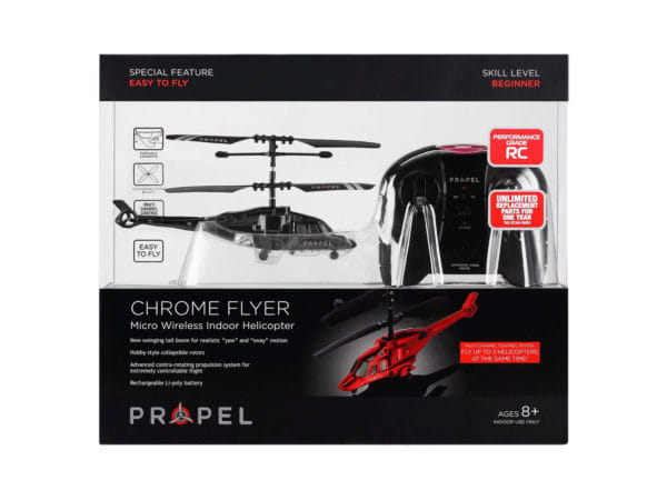 Chrome Flyer Black Helicopter Drone With Remote ( Case of 2)