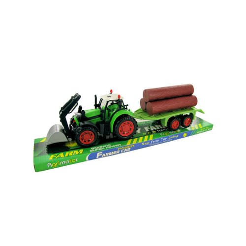Friction Powered Farm Tractor Truck & Trailer Set ( Case of 2)