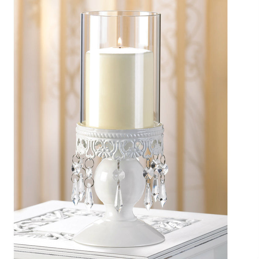 Jeweled Candle Holder Glass Cylinder