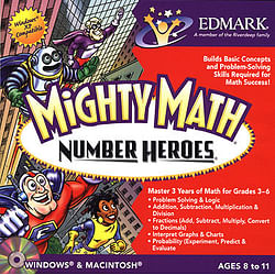 Category: Dropship Educational, SKU #28007, Title: Mighty Math Number Heroes for Windows and Mac