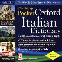 Category: Dropship Educational, SKU #32886, Title: The Pop-Up Pocket Oxford Italian Pocket Dictionary for Windows