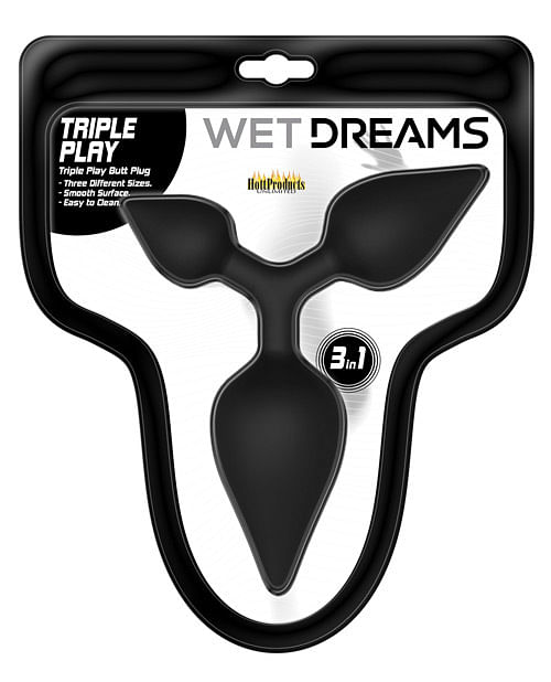 Wet Dreams Triple Play Anal Plug Black