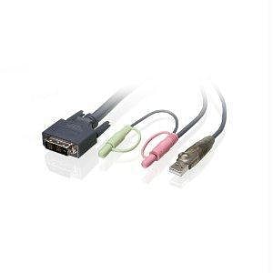 Iogears dvi-d single link, usb 2.0 kvm cable provides ten feet of digital video