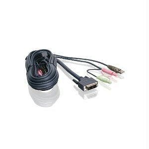 Iogears dvi-i single link, usb 2.0 kvm cable provides six feet of digital and an