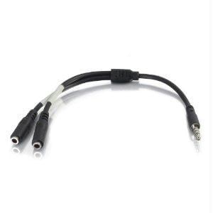 6in 4-pin 3.5mm male to dual 3.5mm female adapter connect a separate set of head