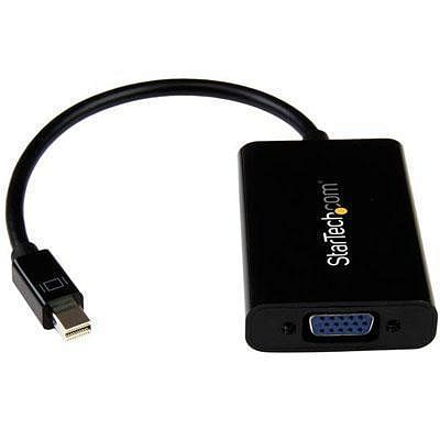 Connect your mac or pc to a vga display and a discrete 3.5mm audio output - mini