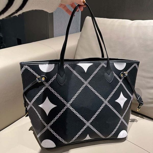 Color: black1 - Designer Bags Fashion Neverfull Soft Leather Handbag Clutch Purse Women Crossbody Shopping Shoulder Bag 2022