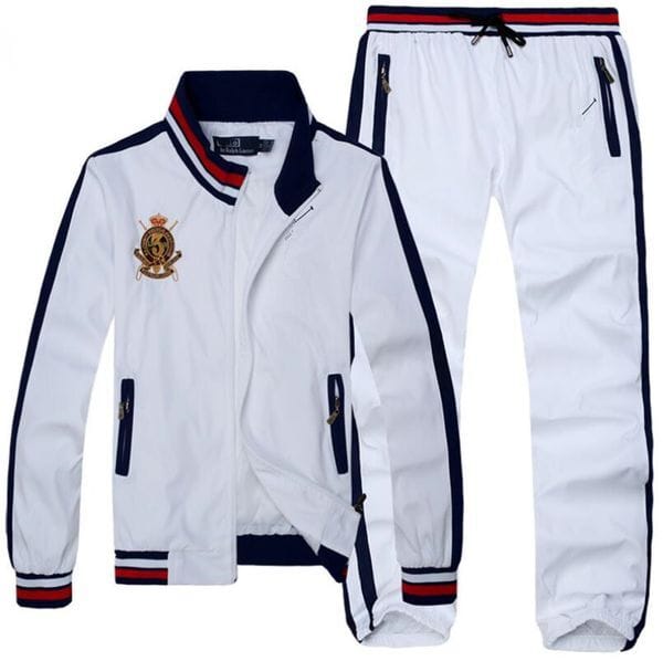 Color: Black - Size: 2XL - Adult: yes - 866 Men's Tracksuits Horse Embroidered Polo Jacket pants Jogging Suits Man Sportswear