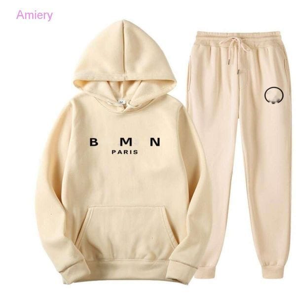 Color: 10 - Size: m - 2024 Autumn Winter Mens New Hoodie And Pants Printed Two Piece Set For Men And Women Casual Plush Hooded Sweater Sweatsuit Top Clothes Outfit
