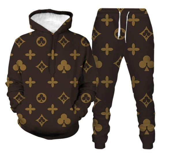 Color: Beige - Size: XS - Autumn /winter New Brand Tracksuits Mens and Womens Printed Hoodie Suits Fashion Street Jogging Sports Suit Fitness Sportswear hooded Sweatshirt S-6XL
