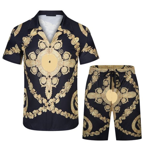 Color: Blue - Size: L - Mens Tracksuits Designer Polos Shorts Sets Summer Man Polo Sweatshirts Tracksuit Man Casual Holiday Two Pieces Set Fashion Suits Size M-3XL
