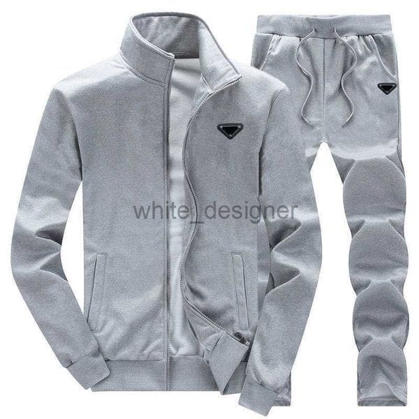 Color: White2 - Size: XXXL - Designer Tracksuits Men Luxury Sweatsuit New cardigan suit autumn men's leisure suit youth student sports two-piece suit men's coat fashion Two Piece sets