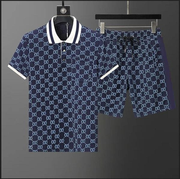 Color: Ivory - Size: XL - designer Mens Tracksuits Sets Jogger Sports Jogging Suits man tracksuits Two Piece Set T Shirt Summer Printed Short Sleeve Shorts