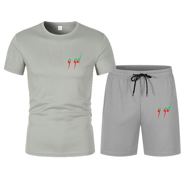 Color: Dark Grey - Size: S - Adult: yes - designer Mens Tracksuits Sets Jogger Sweatshirts Sports Jogging Suits mens shorts Two Piece Set T Shirt Summer Printed Short Sleeve Shorts