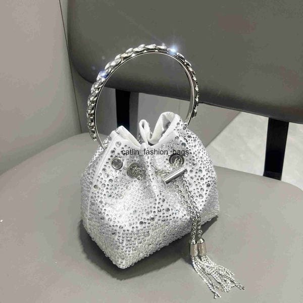 Color: Pink - Evening Bags handmade Rhinones clutch Bag Purses and handbag luxury Designer shoulder bag Shiny Crystal Clutch purse bucket caitlin_fashion_bags H240904 6KQK