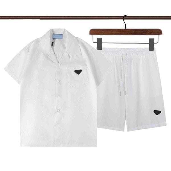 Color: Yellow - Size: L - 2024 summer fashion Mens Tracksuits Hawaii beach pants set designer shirts Floral leisure shirt man slim fit the board of directors short sleeve short beachs