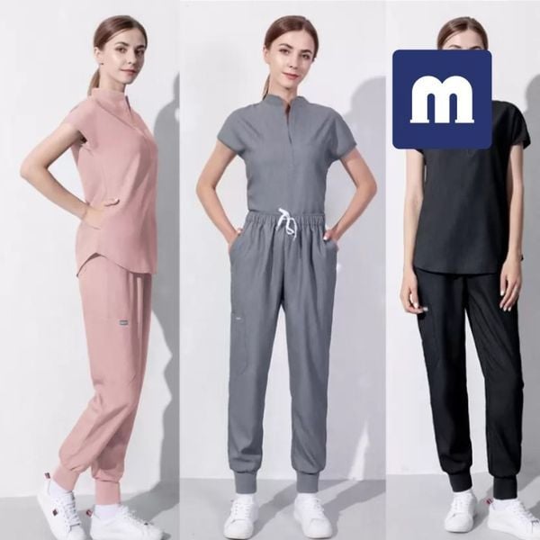 Color: Green - Size: L - Women's Two Piece Pants Women Scrubs Tops+pant Men hospital Uniform Surgery Scrubs Shirt Short Sleeve nurse uniform Pet grey's anatomy Doctor Workwear