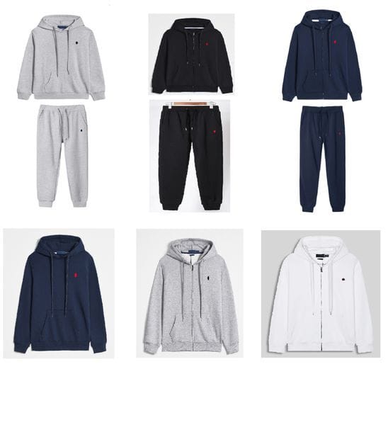 Color: Brown - Size: XL - Mens Polo Tracksuit Designer Hoodies Men Designer Sweatsuit Set Cotton Mens Designer Sets Men Pants Designer Joggers Zip Up Hoodie Men