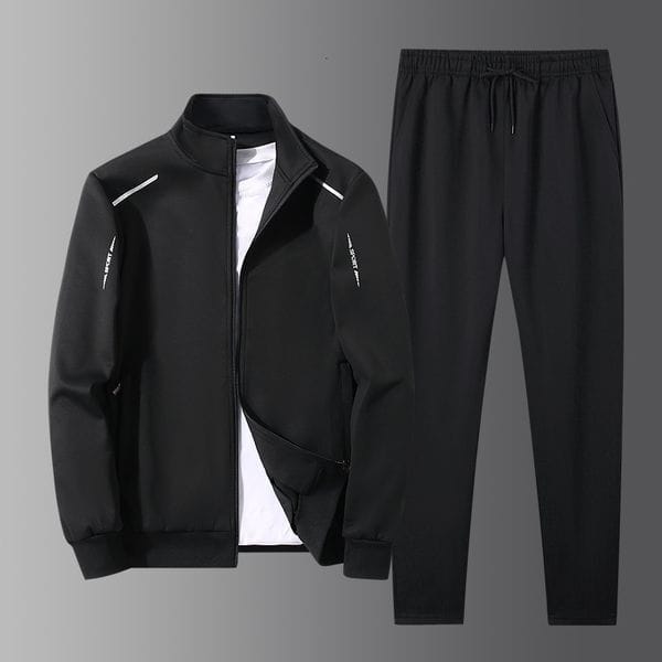 Color: Gray - Size: 5XL - Mens Tracksuit Printing Sweatshirt Suit Black Jackets Pants High Quality Simplicity Jogging Casual Clothing 5XL R241011