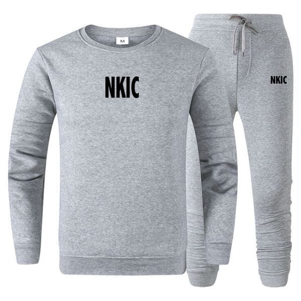 Color: Beige - Size: XS - 2 Pieces Sets Tracksuit Hooded Sweatshirt Drawstring Pants Male Sport Hoodies Running Sportswear Men Women Brand Autumn Winter