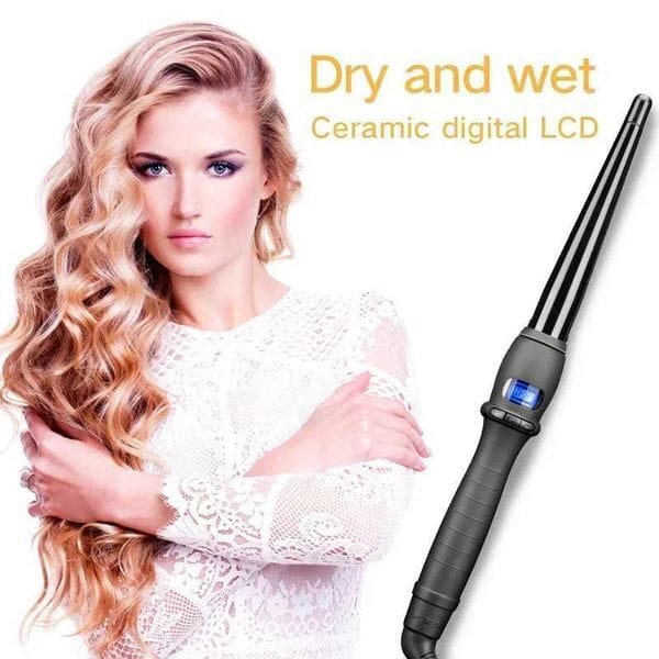 Color: 19mm No Box - Aofeilei Ceramic Cone Hair Curling Iron Big Waver Curl Hair Curlers Cone Shape Ceramic Electric Curling Irons with GlovesXJ241106