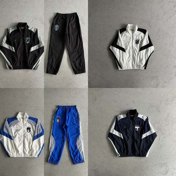Color: Black Pants - Size: M - Designer Mens Tracksuit Embroidery Letter Pattern High Street Hip Hop Woven Zip Puffer Jacket Joggers Streetwear Men