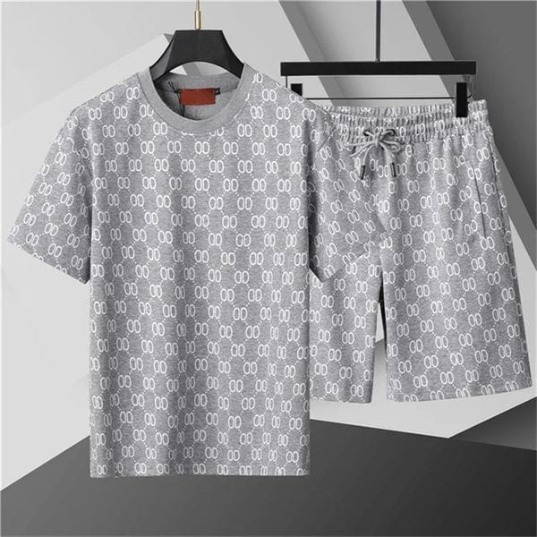 Color: Wheat - Size: 2XL - Adult: yes - Designer Mens Tracksuits Sets Jogger Sweatshirts Sports Jogging Suits Man Tracksuits Two Piece Set T Shirt Summer Printed Short Sleeve