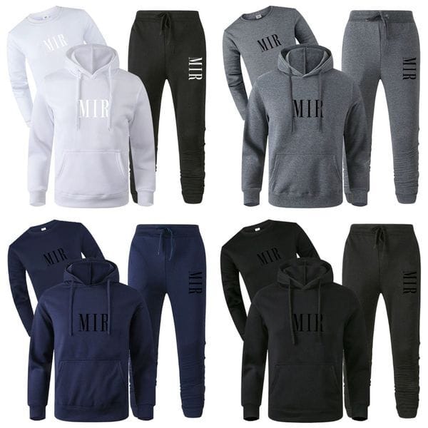 Color: Type 4 - Size: S - Men's Tracksuit Designer Hooded And O-Neck Hoodie & Pants Three-Piece Set Fashion Brand Casual Loose Running Tracksuit
