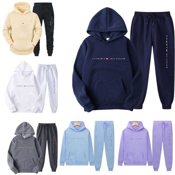 Color: Type 3 - Size: S - Men's Tracksuit Unisex Designer Hooded Fleeced Hoodie & Pants Fashion Brand Printed Sportwear Casual Loose Running Tracksuit