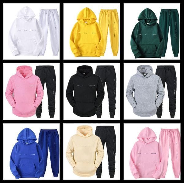 Color: A13. - Size: M - Men's Tracksuits Unisex Spring Autumn Sportswear Printed Fleece Hoodie With Matching Joggers For Men And Women