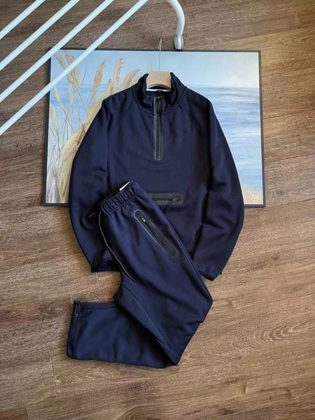 Color: Green - Size: XL - Men's Designer Tracksuit Unisex Sportwear Two Piece Half Zipper Casual Loose Sport Set Stand Collar Pullover Sweatsuit