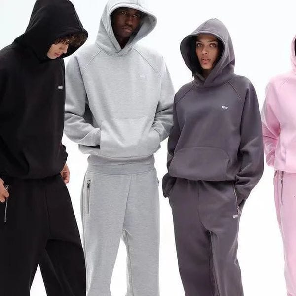 Color: Pink Pants - Size: XXXL - Series Set Mens Sports Hoodie Solid Color Fashion Top 250321