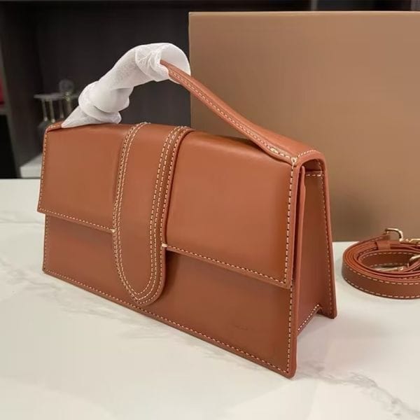 Color: Brown - Designer Womens Handheld crossbody bag Fashion 10.6*5.5inches Crossbody bag dating leather cute elegant