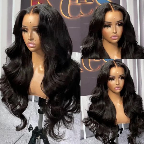 Color: HD Lace Frontal Wig - Peruvian Hair HD 13X4 Transparent Body Wave Lace Frontal Wig Lace Front Simulation Human Hair Wig Ready To Wear Go Glueless Wig 250 Density