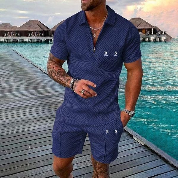 Color: Pink - Size: L - Adult: yes - Summer Men's Tracksuit Designer Clothing Mens Trakcsuits 3D Digital Printed Polo Shirt Tops Hoodie Pants Shorts Set Casual Fashionable