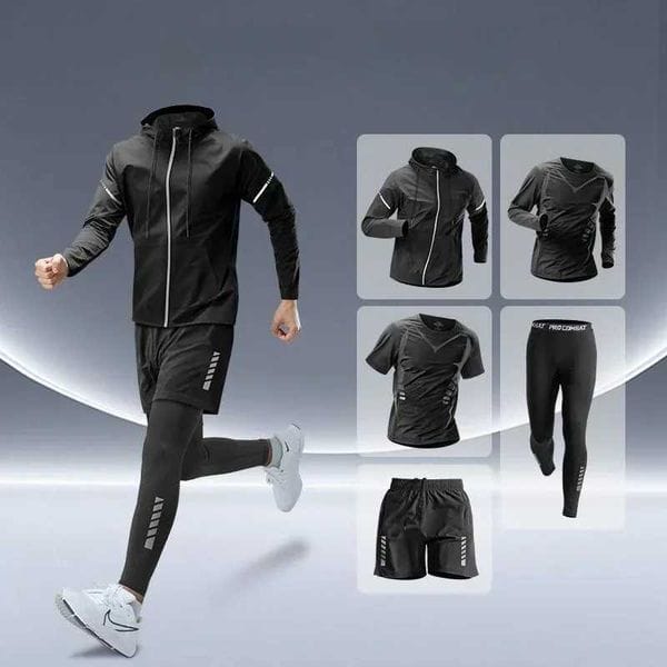 Color: 3 Long Sleeves - Size: XXXL - Sports Suits Mens Fitness Clothes Night Running Autumn Tight-fitting Quick-drying Clothes Cycling Training Clothes Equipment W250515