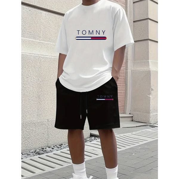 Color: Black - Size: M - Adult: yes - designer mens tracksuit Summer Suits Fashion T Shirt Seaside Holiday Shirts Shorts Sets Man S 2025 Luxury Print Set Outfits Sportswears