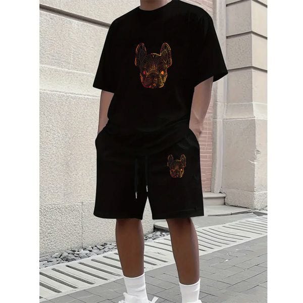 Color: White - Size: S - Adult: yes - Designer Brands Men's Tracksuits Sport Set Summer Sportswear Clothing Breathable T-Shirt Shorts Beach Pants Sweatsuit Running Jogging Suit S-2XL