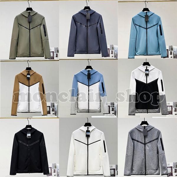 Color: Brown - Size: S - mens tech fleece tracksuit Long-sleeved sports suit designer tracksuit Half-zipper mens running set