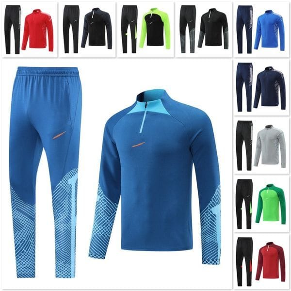 Color: Sky Blue - Size: L - Mens tracksuits set long sleeve two-piece suit sports shirt sweatpants fitness sportswear running sweatshirts winter training basketball soccer jogger y1