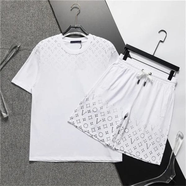 Color: 15. - Size: 2XL - lvs shirt Summer Tracksuit Set Designer Men Casual Shirts Sets Fashion Sportswear Clothes Outdoor Beach Seaside Holiday Comfy Breathable Short Sleeve Shirts