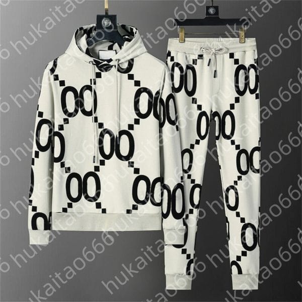 Color: Blue - Size: 3XL - Adult: yes - Men's Tracksuits 2026 Fashion Autumn Winter Trousers Hoodie Pullover Two-piece Jogging Suit M-3XL Cotton Track Field Sports