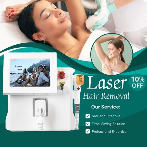 The Latest Professional 808nm Diode Laser Hair Removal Device with Advanced Cooling Head for Painless and Permanent Hair Removal