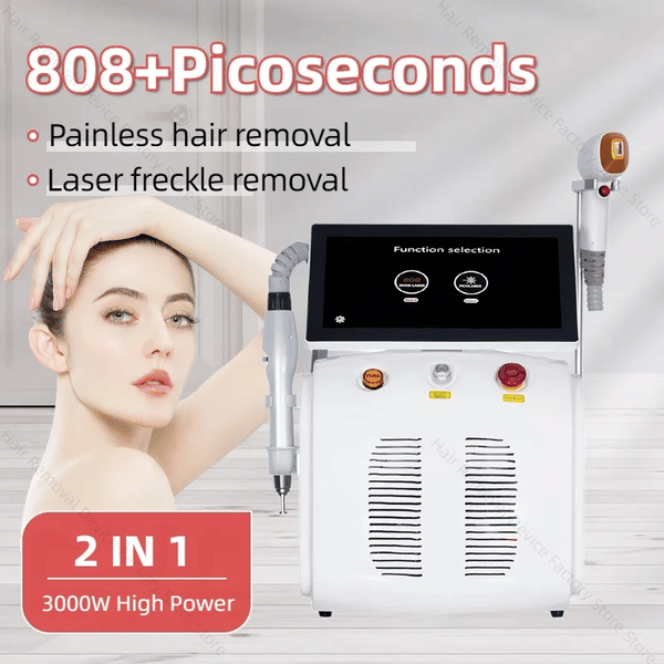 3500W 2 in 1 808+Picosecond Diode Laser Hair Removal Device Laser Picosecond Tattoo Removal Permanent Hair Removal