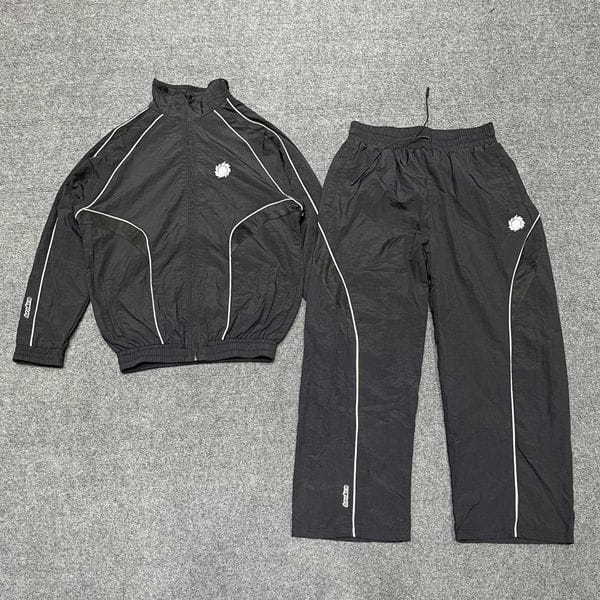Color: Gray pants - Size: L - Men's Tracksuits Designer Tracksuit American High Street 3M Jacket Long Pants Set Thin Windbreaker Jacket Trendy Sets