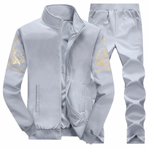 Color: Black - Size: L - Autumn Mens Sweat Suits Sets Jogger Jackets with Pants Suit Hip Hop Black Gray Designer Tracksuits