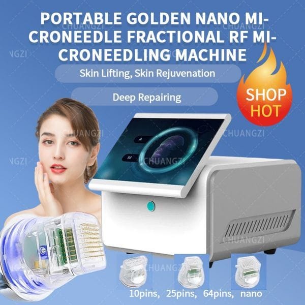 Ice Hammer RF Microneedling Equipment for Stretch Mark Removal and Cooling Therapy for Anti-Aging Acne Scar