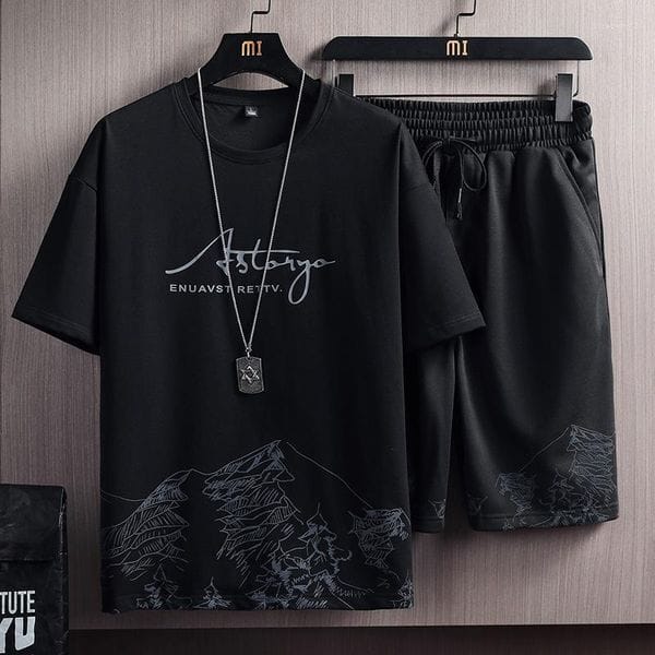 Color: White - Size: 5XL - Men's Tracksuits Summer 3d Print Men Casual 2 Piece Set For Plus Size O Neck Mens T-Shirt Shorts Leisure Outfit