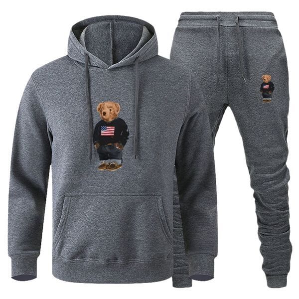 Color: Dark Grey - Size: L - Adult: yes - Men's Tracksuits Fashion Mens Clothing Pullovers Sweatshirt Sets Men Hoodie Two Pcs Pants Sports Shirts Fall Winter Track Suit