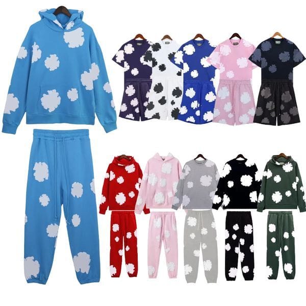 Color: Shirt 6 - Size: S - Men's Tracksuit Designer Long Sleeve Hooded Loose Sweatshirts Printed Sports Short Sets Fashion Brand Casual Streetwear Hip Hop Tracksuit